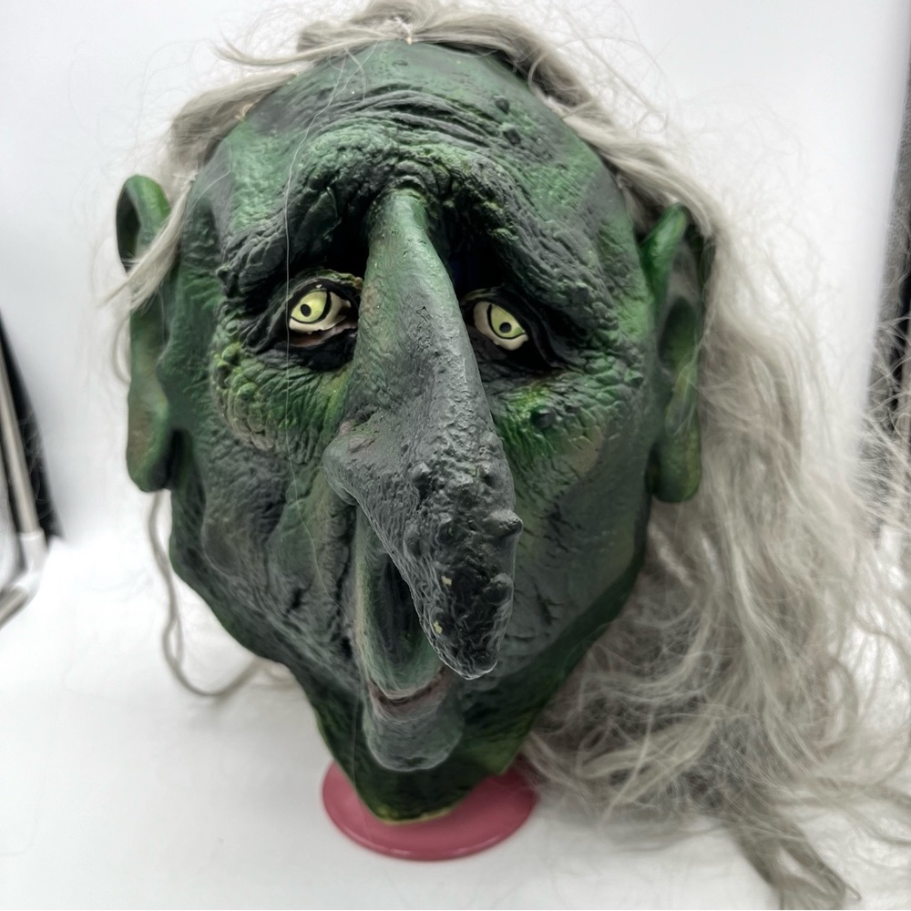 Vintage Bog Witch Troll Latex Halloween Mask Paper Magic 1997 OS